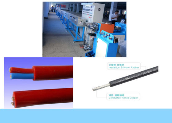 15 kw 90 kg/H 전선 제조기 실리콘 케이블 압출 라인